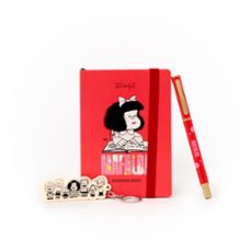 mr. wonderful set de agenda pocket a6 2026 semanal + llavero con charms + boli - mafalda-8445641071958