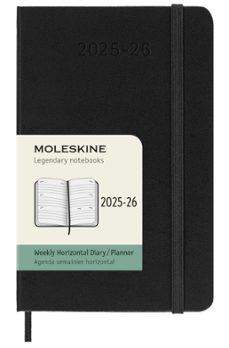 agenda 18 meses 2025-2026 semana horizontal pocket negra tapa dur a moleskine-8056999275518