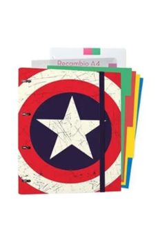 carpeblock 4 anillas troquelada marvel capitan america shield-8435107830618