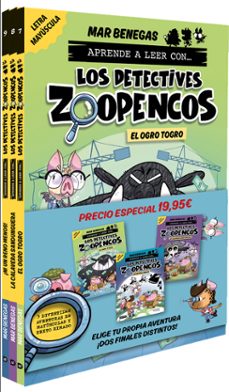 pack aprende a leer con... ¡los detectives zoopencos! 7, 8 y 9: e n letra mayuscu-mar benegas-9788408310808