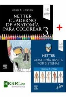 lote anatomia netter: anatomia basica por sistemas + cuaderno de anatomia para colorear-virginia t. lyons-j.t. hansen-9788413826608