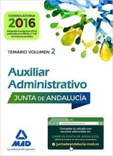 auxiliares administrativos de la junta de andalucia. temario volumen 2 (2ª ed.)-9788414200018