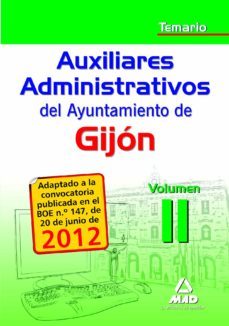 auxiliares administrativos del ayuntamiento de gijon. temario vol umen ii-9788467605518