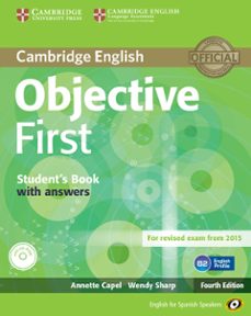objective first for spanish speakers student s book with answers with cd-rom 4th ediiton-9788483236918