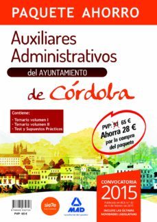 paquete ahorro auxiliar administrativo del ayuntamiento de cordoba-9788490932728