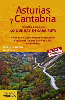 mapa de carreteras asturias y cantabria (desplegable), escala 1:3 40.000 (2ª ed.) 2018 mapa touring-9788491580928
