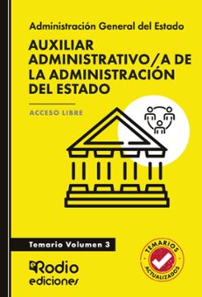 auxiliar administrativo a de la administracion del estado. temari o. volumen 3. acceso libre-ediciones rodio-9791387943028