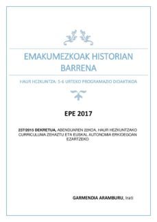 emakumezkoak historian barrena - haur hezkuntza: 5-6 urteko programazio didaktikoa - epe 2017 (ebook)-irati garmendia aramburu-cdlap00008728