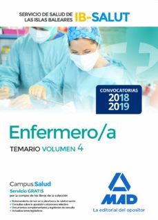 Imagen Principal de ENFERMERO/A DEL SERVICIO DE SALUD DE LAS ILLES BALEARS (IB-SALUT) ; TEMARIO (VOL. 4)