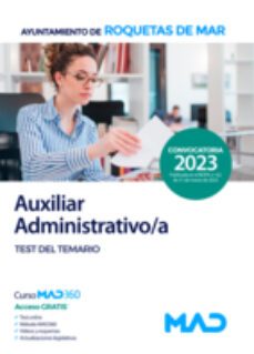 auxiliar administrativo/a. test del temario ayuntamiento de roquetas del mar-9788414270738