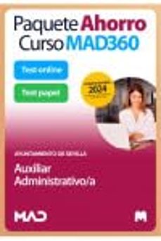 paquete ahorro curso mad360 + test papel y online auxiliar admini strativo/a oposiciones auxiliar administrativo/a del ayumtamiento de sevilla-9788414277638