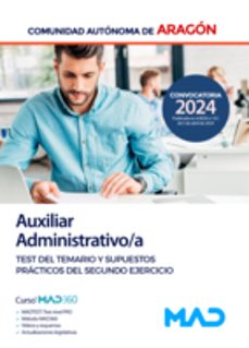 auxiliar administrativo/a. test del temario y supuestos practicos del segundo ejercicio-9788414282038