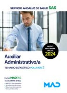 auxiliar administrativo/a del servicio andaluz de salud (sas) temario específico volumen 2-9788414286838