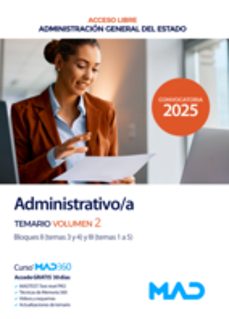 administrativo del estado. temario volumen 2 bloques i y ii-9788414299838