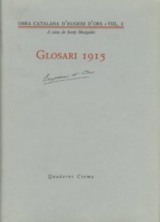 glossari 1915 d'ors viii/1-eugenio d ors-9788477270638