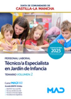 tecnico/a especialista en jardin de infancia (personal laboral grupo 3). junta de comunidades castilla-la mancha. temario       volumen 2-9788414290248