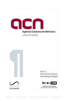 llibre d estil: llibre d estil de l agencia catalana de noticies-carme ferre pavia-ann nogue regas-9788417611248