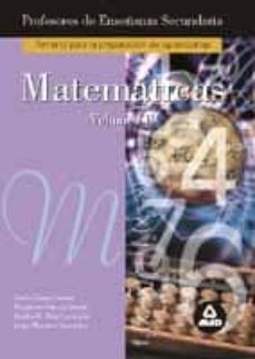 matematicas (vol. ii): temario para la preparacion de oposiciones de profesores de enseñanza secundaria-9788466500548