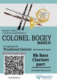 bb bass clarinet (instead bassoon) part of "colonel bogey" for woodwind quintet (ebook)-9791221383348