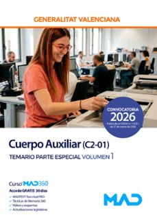 cuerpo auxiliar (c2-01). generalitat valenciana. temario parte es pecial volumen 1-9791370288648