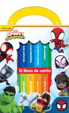 disney jr. marvel: spidey y su superequipo - mi primera bibliotec a - 12 libros de cartón - bloque de libros-9798384604648