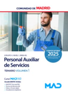 personal auxiliar de servicios (grupo v, nivel 1, area b) de la comunidad de madrid. temario vol. 1-9788414296158