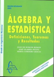 algebra y estadistica: definiciones teoremas y resultados-juan de burgos roman-9788415214458