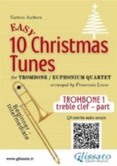 bb trombone t.c. 1 part of "10 easy christmas tunes" for trombone or euphonium quartet (ebook)-9791221358858