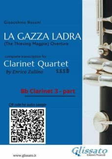 bb clarinet 3 part of "la gazza ladra" overture for clarinet quartet (ebook)-9791221368758