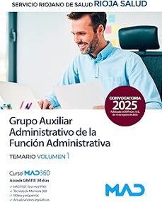 servicio riojano de salud (seris) auxiliar administrativo: temario (vol. 1)-9788414299968