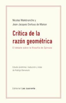crítica de la razon geometrica-nicolas de malebranche-jean jacques dortous de mairan-9789874936868