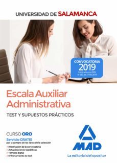 escala auxiliar administrativa de la universidad de salamanca. te st y supuestos-9788414232378