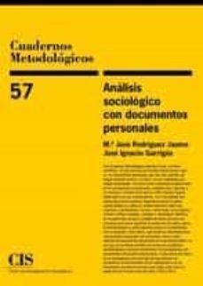 analisis sociologico con documentos personales-maria jose rodriguez jaume-jose i. garrigos-9788474767278