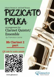 bb clarinet 2 part of "pizzicato polka" clarinet quintet / ensemble sheet music (ebook)-9791222002378