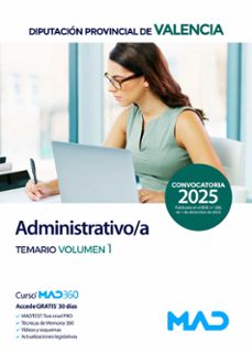 administrativo/a diputacion provincial de valencia. temario volumen 1 2025-9791370283278