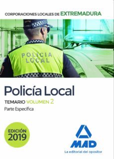 policia local de extremadura: temario (vol. 2) parte especifica-moises cayetano rodriguez-9788414227688