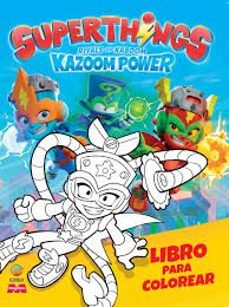 libro para colorear superthings kazoom power battle-9788419011688