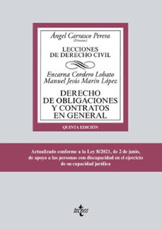 derecho de obligaciones y contratos en general-angel carrasco perera-encarna cordero lobato-manuel jesus marin lopez-9788430982288