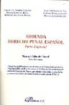 addenda: derecho penal español: parte especial-manuel cobo del rosal-9788497726788