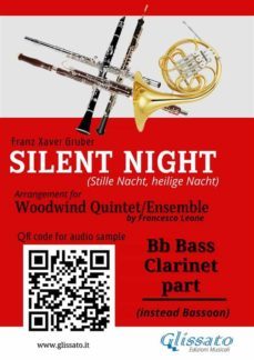 bb bass clarinet (instead bassoon) pert of "silent night" for woodwind quintet/ensemble (ebook)-9791221399288
