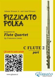 flute 2 part of "pizzicato polka" flute quartet sheet music (ebook)-9791222002088