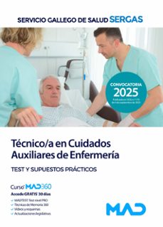 tecnico/a en cuidados auxiliares de enfermeria test y supuestos practicos servicio gallego de salud (sergas)-9791370280888