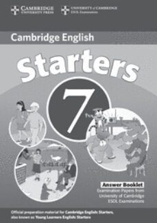 cambridge young learners english tests starters 7 answer booklet-9780521173698