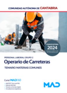 operario de carreteras (personal laboral grupo 2). temario de materias comunes-9788414289198