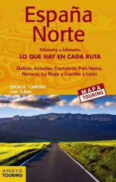 mapa de carreteras españa norte (desplegable), escala 1:340.000 2018 (mapa touring) (8ª ed.)-9788491580898