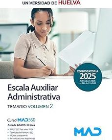 escala auxiliar administrativa de la universidad de huelva. temar io volumen 2-9791370283698