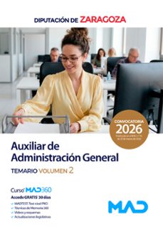 auxiliar de administracion general. diputacion provincial de zara goza. temario volumen 2-9791370288198