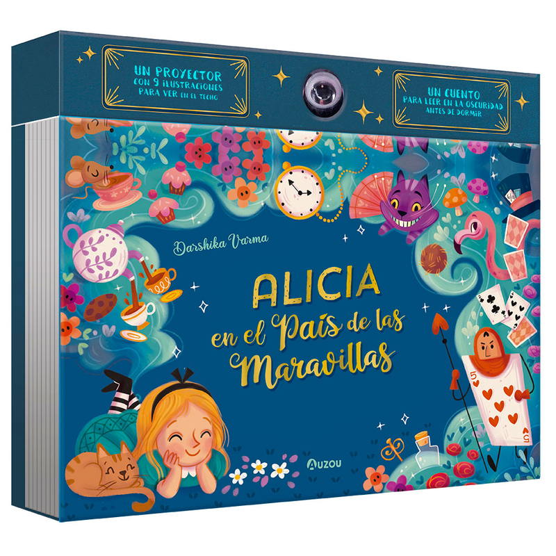 alicia en el pais de las maravilla, libro con proyector-lewis carroll-darshika varma-9791039519588