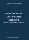 soluciones in-iure a una controversia patrimonial: transaccion, j uramento y confesion-rosario de castro-camero-9788447210398 soluciones in-iure a una controversia patrimonial: transaccion, j uramento y confesion-rosario de castro-camero-9788447210398