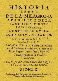 Portada de TREMEDAL. HISTORIA BREVE DE LA APARICION DE LA VIRGEN (FACSIMIL)